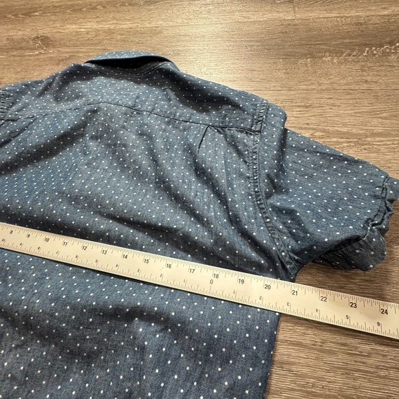 Bonobos Shirt Mens Medium Blue Short Sleeve Slim Fit Button Up Cotton Chambray - Picture 7 of 8